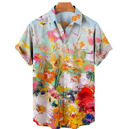 Watercolor Techno Flowers Shirt