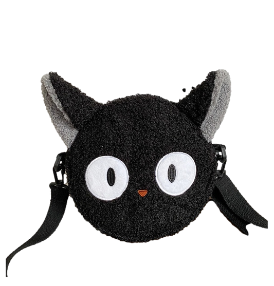 Black Kitty Messenger Bag