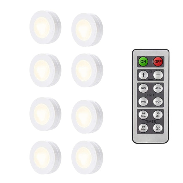 Dimmable Puck Lights with Remote and Touch Control